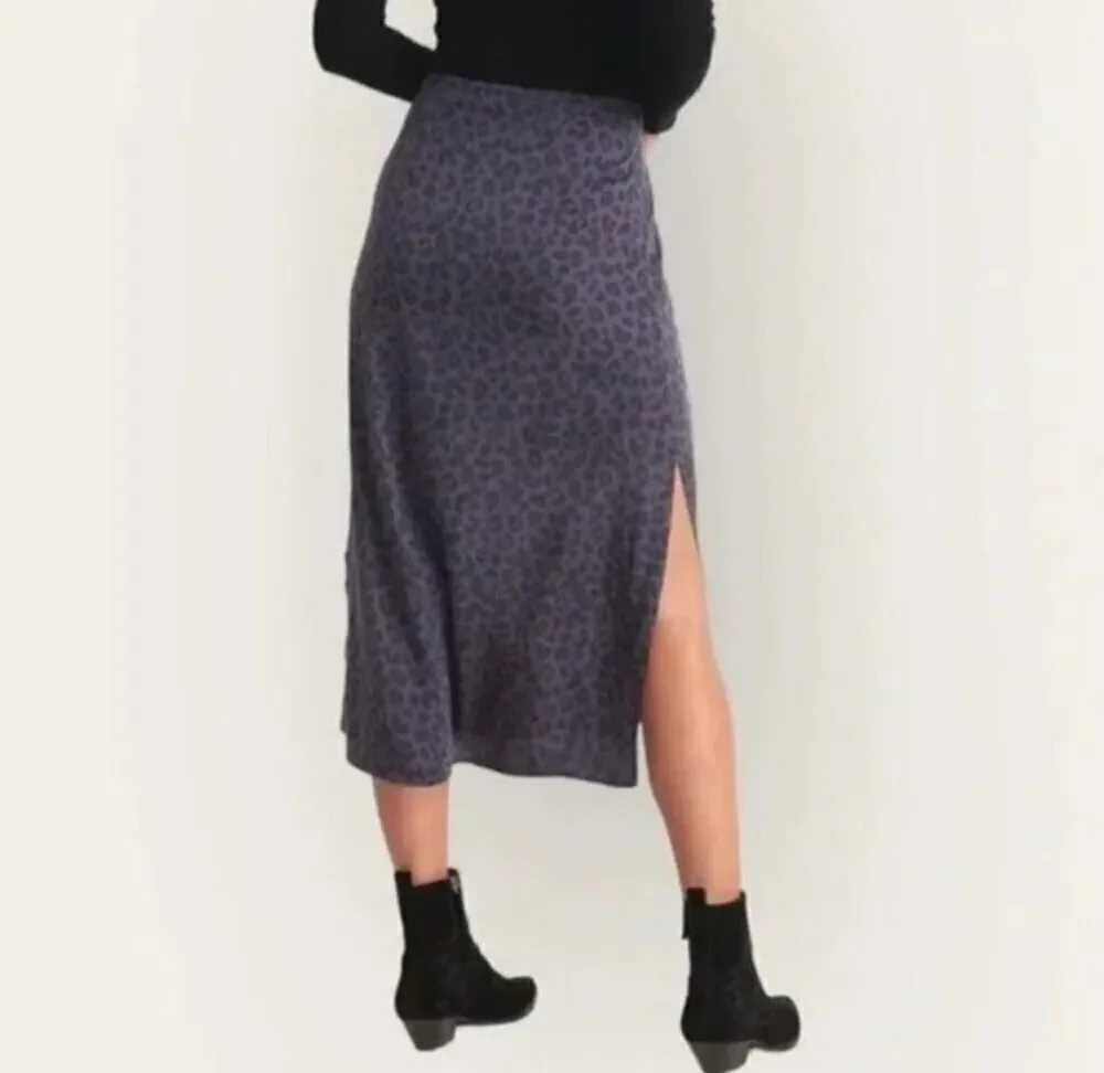 ✨Marine Layer Ryan Slip Slit Midi Cheetah Print Sz 4 Skirt✨